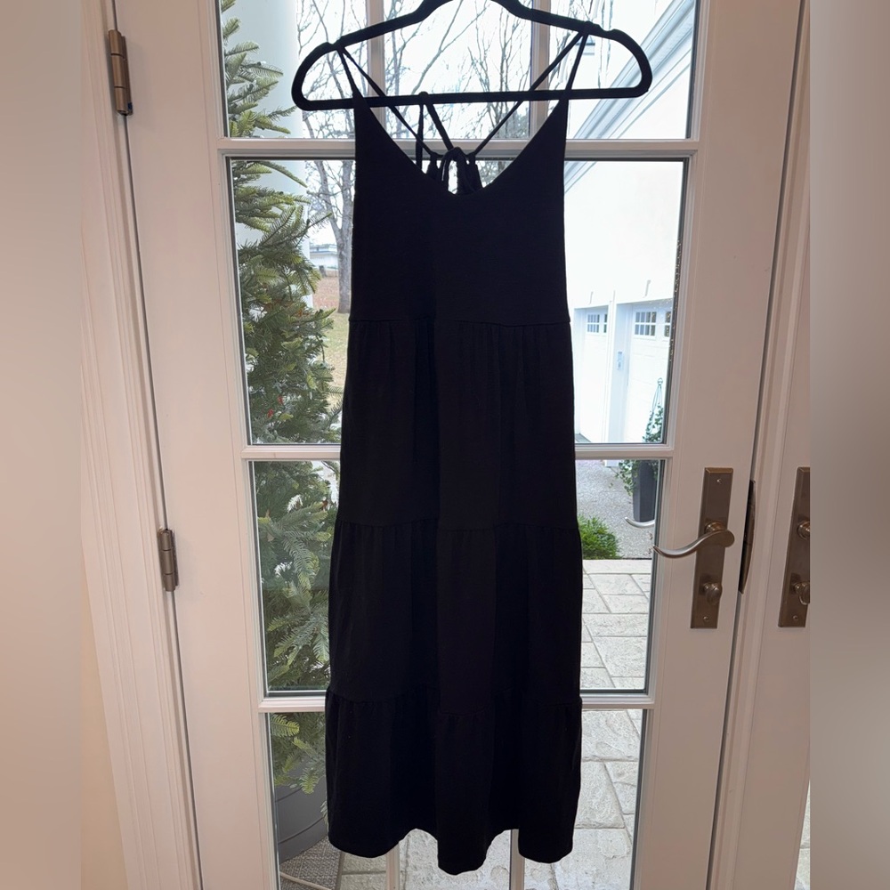 Old Navy cotton tiered dress size small black